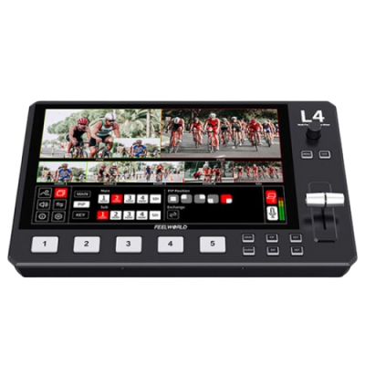 Feelworld L4 Multi Video format Mixer Switcher Streaming Layar Sentuh